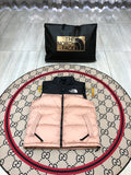 The North Face Pink & Black Nuptse Down Vest