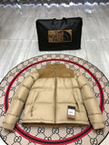The North Face Sand Beige 1996 Retro Nuptse Hooded Down Jacket – 700-Fill Khaki Tone-on-Tone Wide-Baffle
