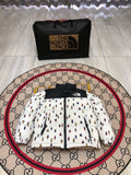 The North Face White Bear Print 1996 Retro Nuptse Hooded Down Jacket – 700-Fill Black Colour-Block Allover Graphic