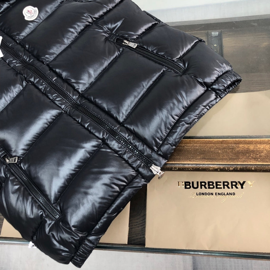 Moncler Black Hooded Down Vest