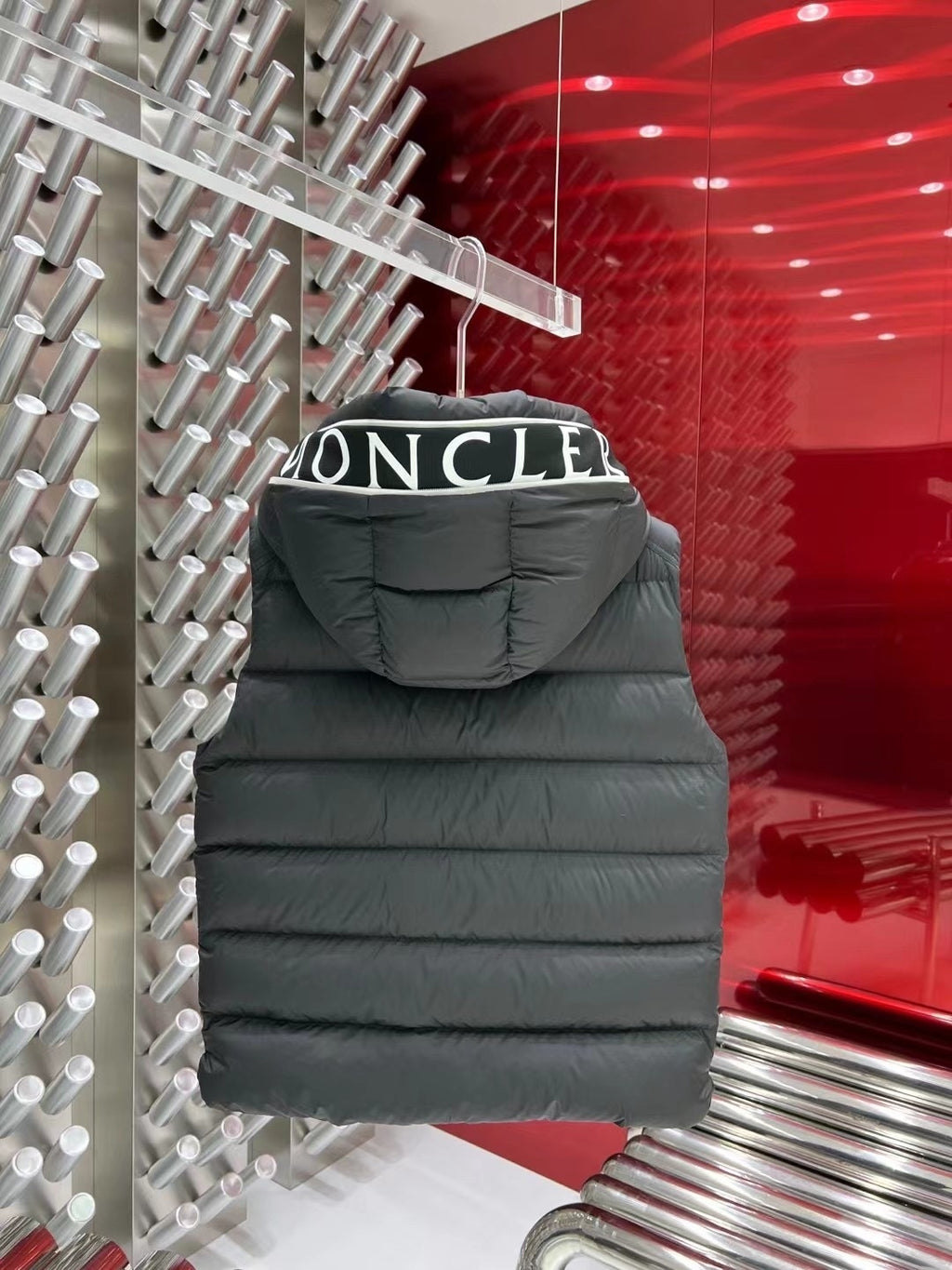 Moncler Black Hooded Down Vest
