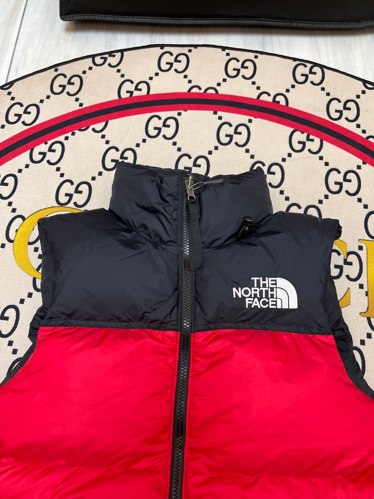 The North Face Red & Black Nuptse Down Vest